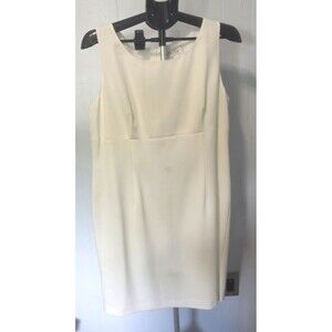 Kasper Cream White Sheath Career Dress Size 16 Excellent
